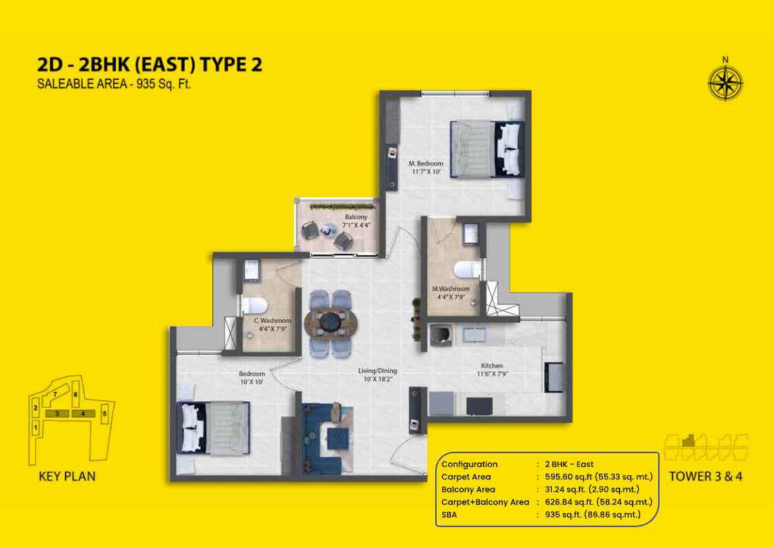 2 BHK Floor Plan 3